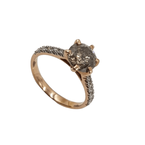 Ladies 14ct Rose Gold Brilliant Cut Diamond Ring 1.48ct TDW L With Valuation