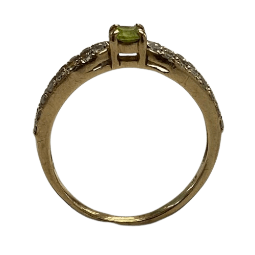 Ladies 9ct Yellow Gold Ring  2.2gms with Green Stone