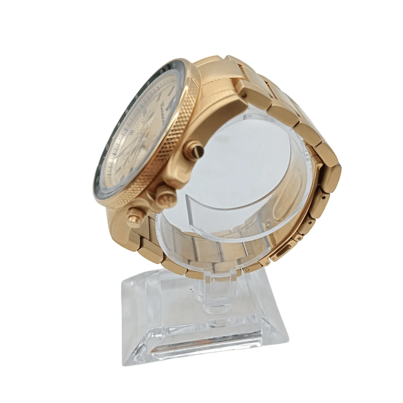 MASERATI MEN’S WATCH – GOLD STAINLESS STEEL BAND, ROUND FACE  (WR 1325988)