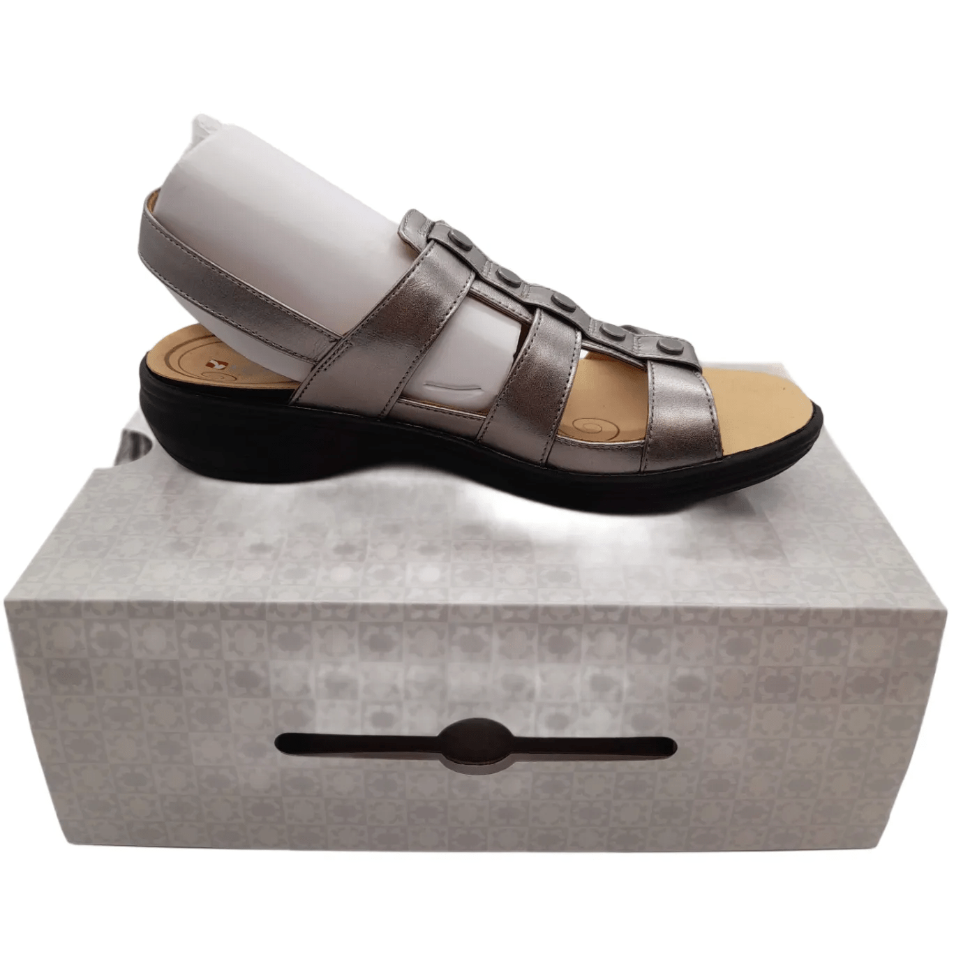 Revere Toledo Gunmetal Women’s Sandals Size: US 7 +Box (WR 1351471)