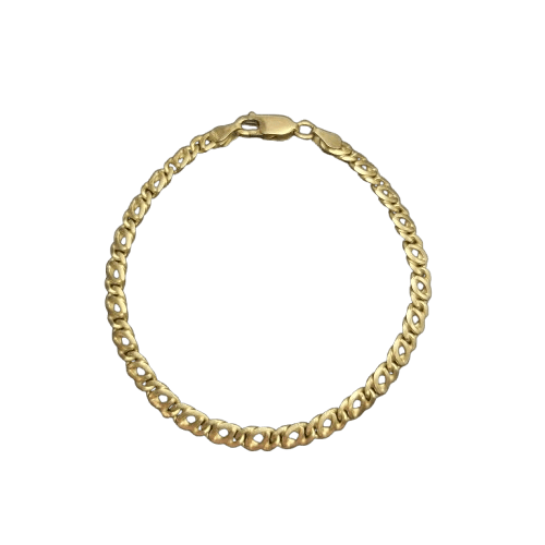 18ct Yellow Gold Cat’s Eye Link Bracelet 11.4g 19cm