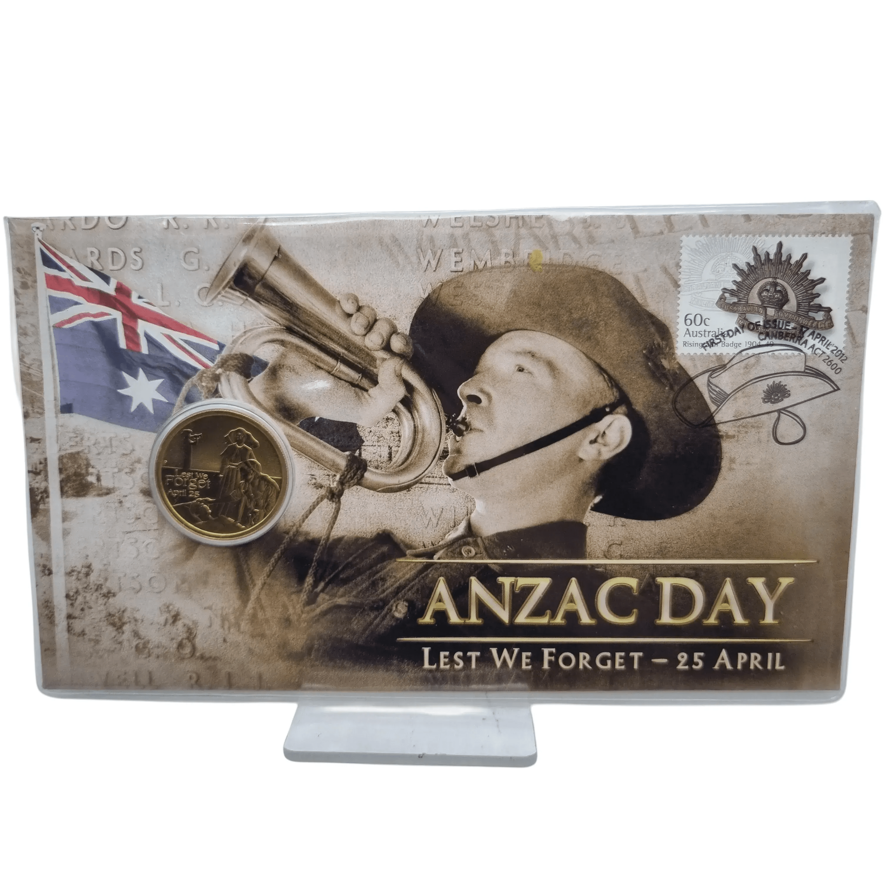 Australia Post: 2012 $1 ANZAC Day Lest We Forget Uncirculated Coin & Stamp