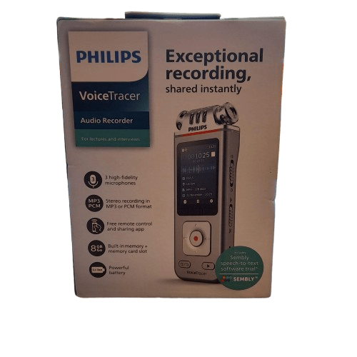 Philips DVT4115 3-Mic Digital Voice Recorder Sealed in Box