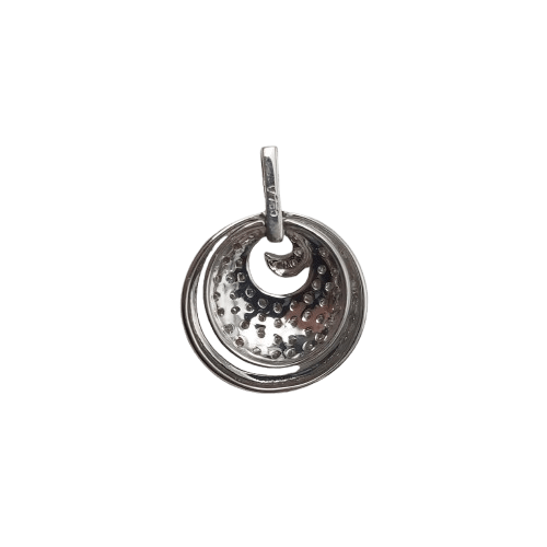 18ct White Gold Round Pendant with Diamonds – 3.55g – Approx. 2 cm x 1.5 cm