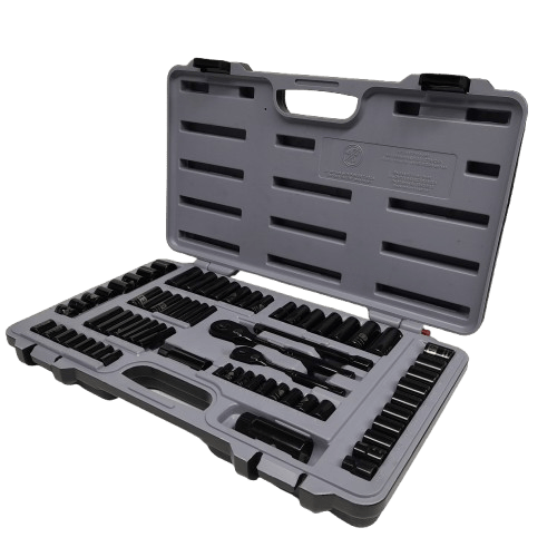 Stanley 92-824 69Pce 1/4″ & 3/8″ Drive Metric/SAE Black Chrome Socket Set Like New (MR)
