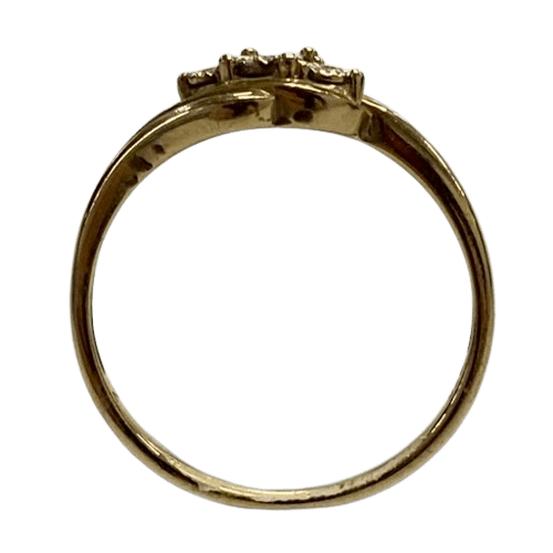 Ladies 9ct Yellow Gold Accent Ring. 1.5GMS Size 8.5