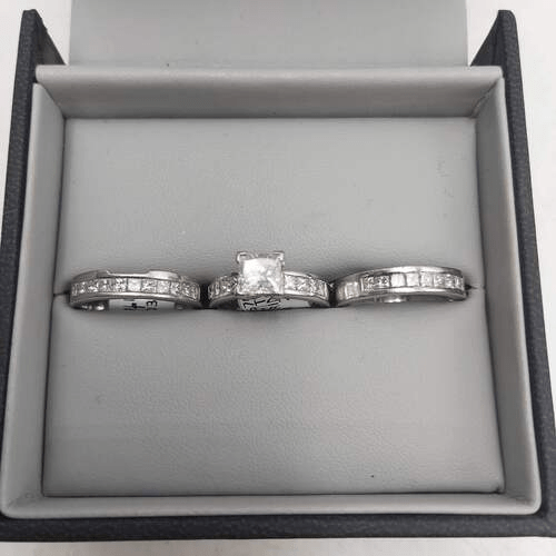 18ct White Gold 3-Piece Wedding Set 2.41ct TDW with Valuation Paperwork