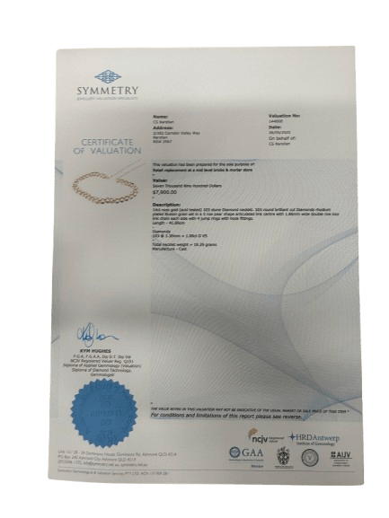 Ladies 14ct Rose Gold 103 Diamond Necklet TDW 1.00CT G VS With Valuation Certificate