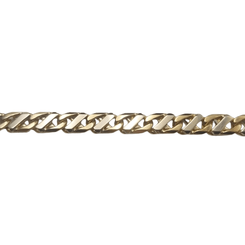 Men’s 18ct Yellow Gold Two-Tone Alternative X-Style Anchor Link Bracelet 24.2g 20cm