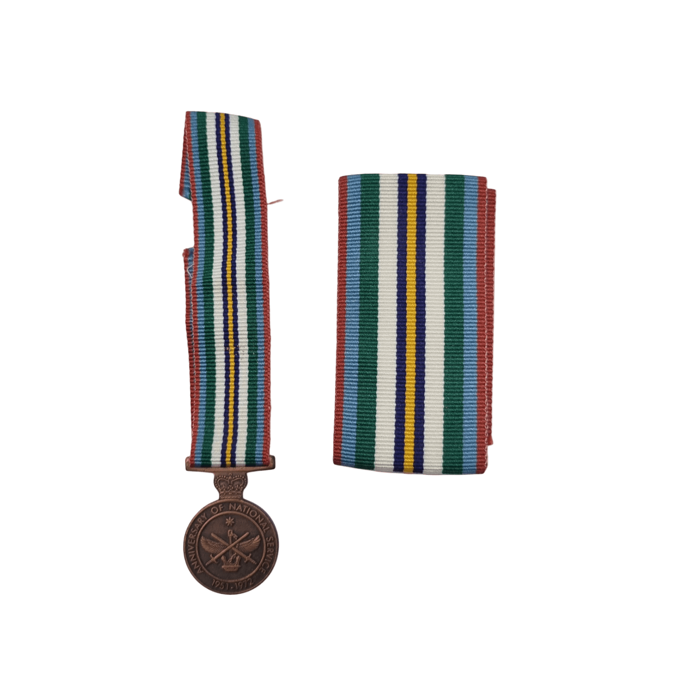 National Service Medal Set – Full Size, Miniature & Ribbon Bar in Black Presentation Box (WR 1342530)