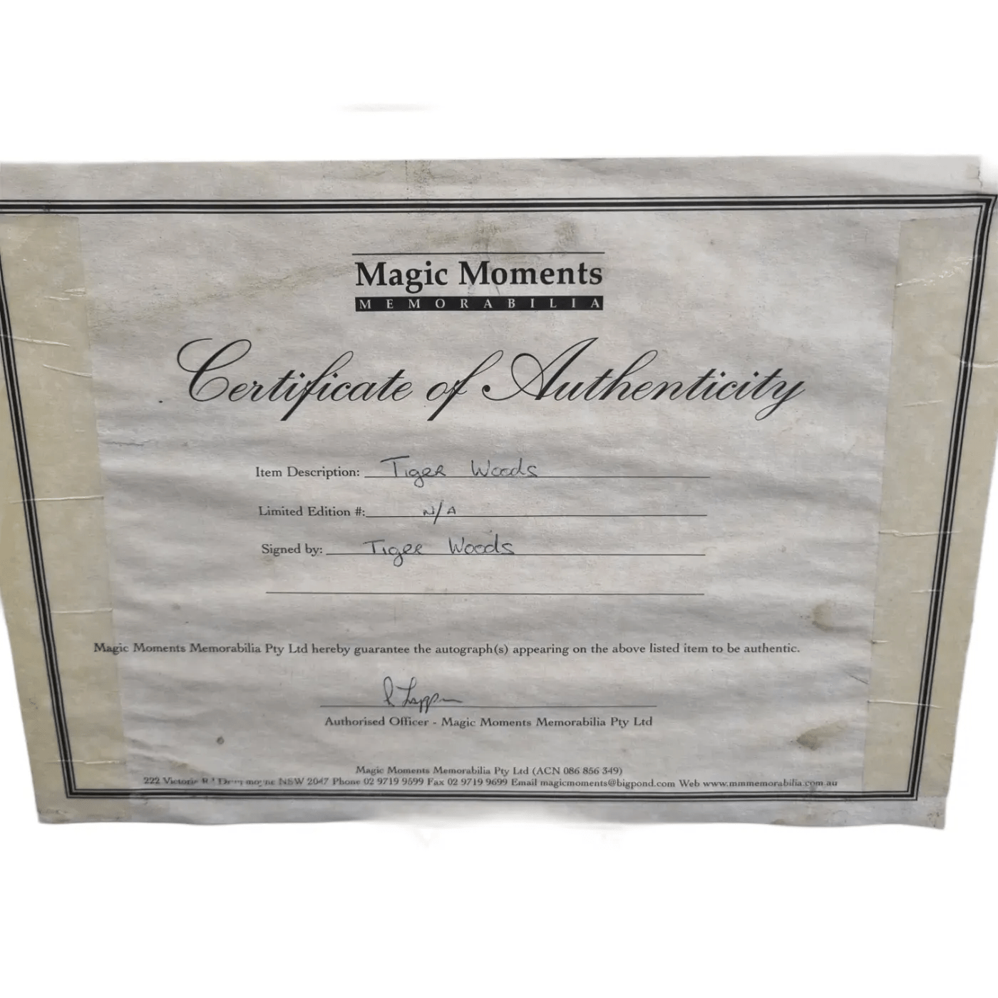 Magic Moments Memorabilia – Tiger Woods: Youngest Ever Player To Win All 4 Majors In Frame + COA *Pick Up Only* (WR 1346750)