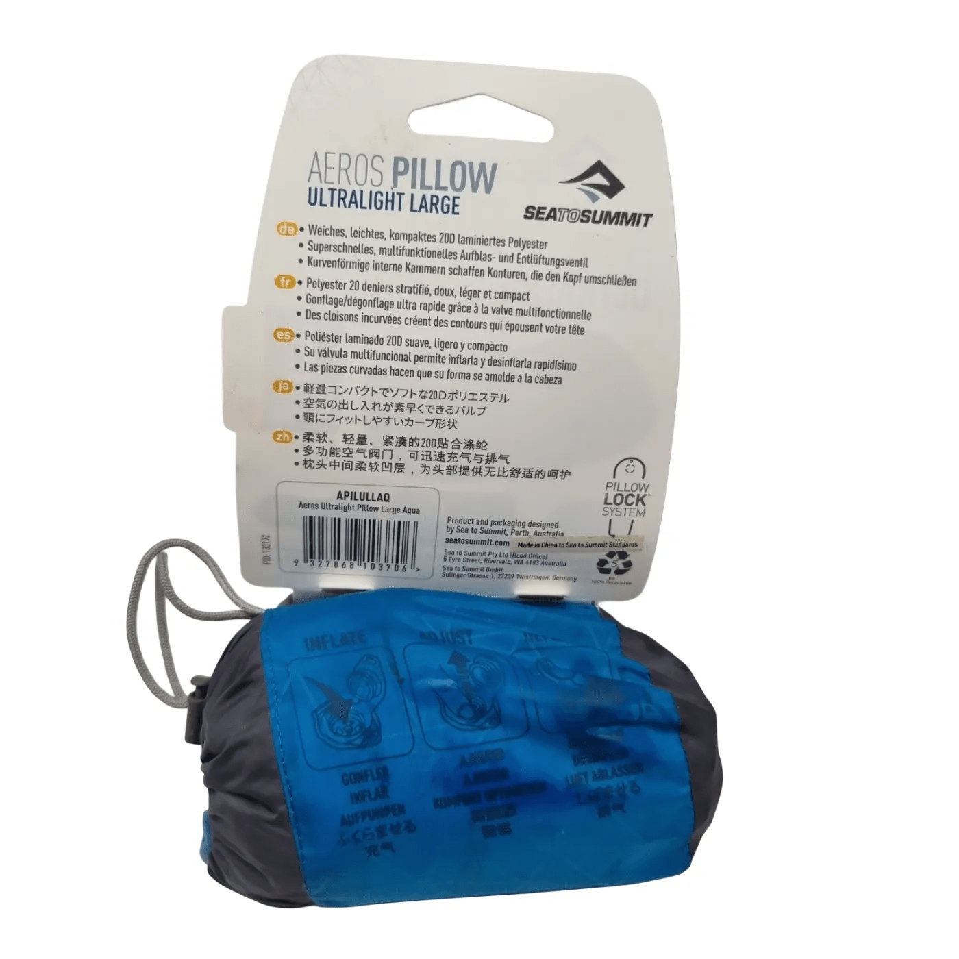 Sea to Summit Aeros Ultralight Pillow – Ultra Large (APILULLAQ), Blue