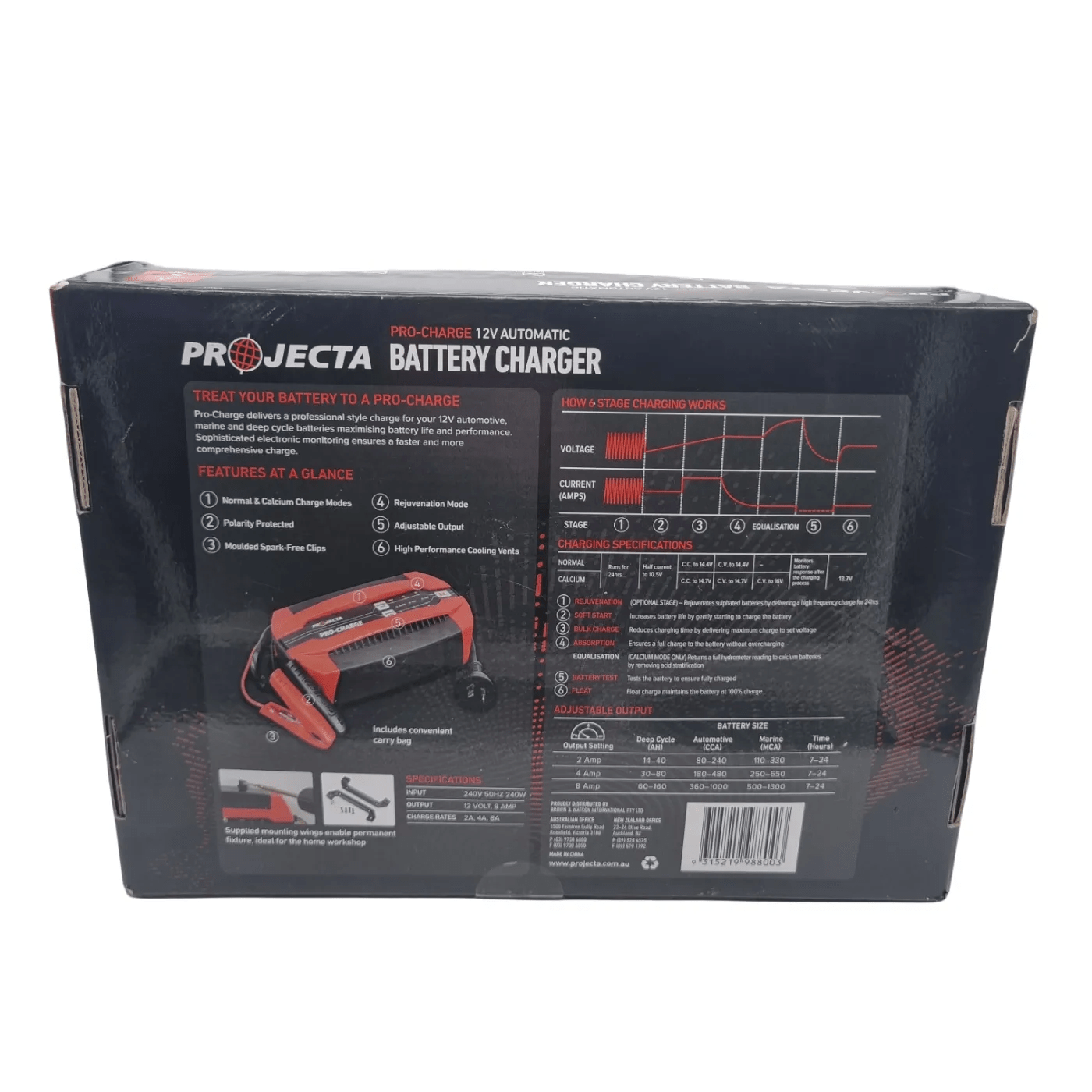 Projecta Battery Charger PC800 – Black (with Box)  (WR 1356318)