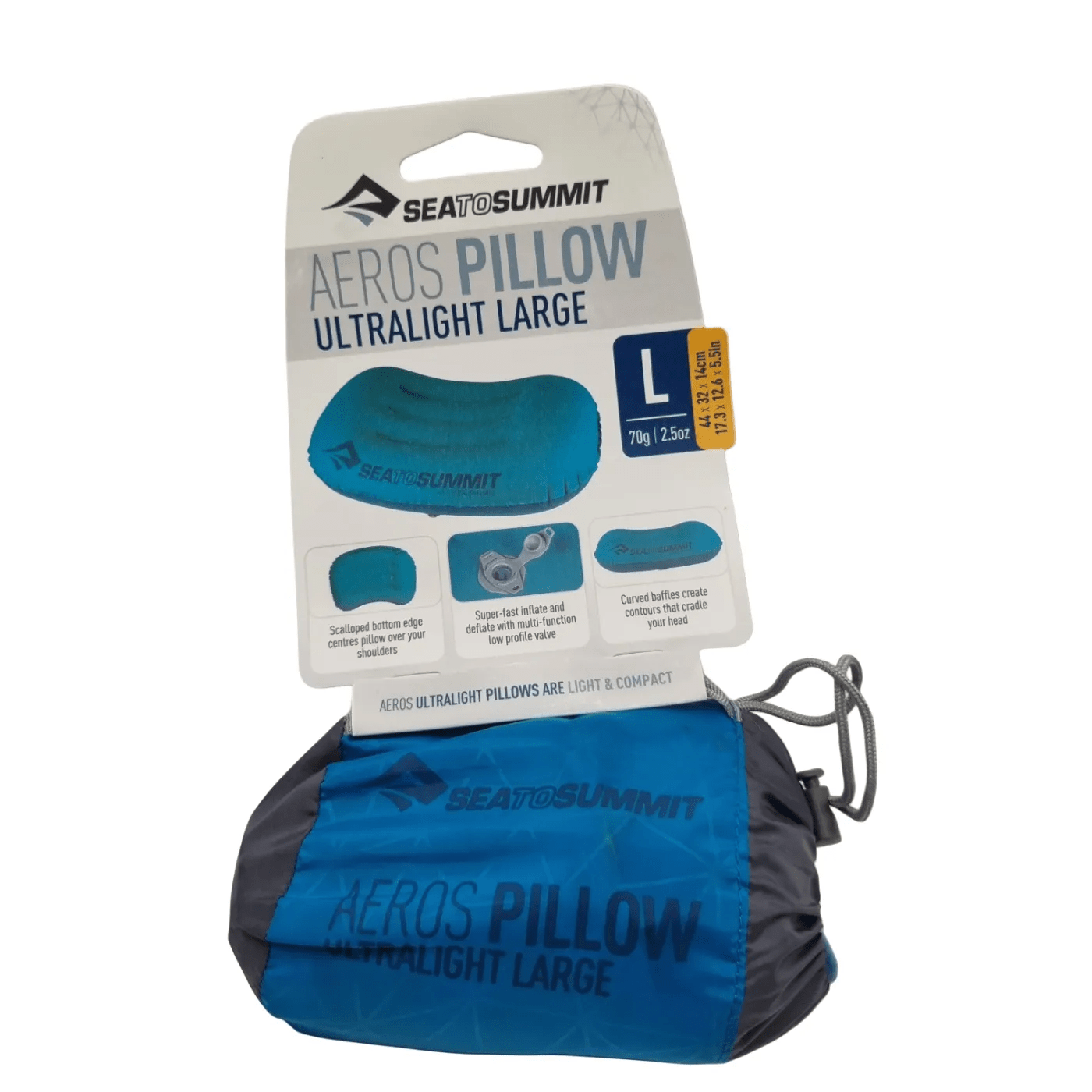 Sea to Summit Aeros Ultralight Pillow – Ultra Large (APILULLAQ), Blue