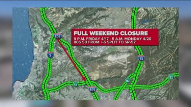 Full weekend closure planned for I-805 Southbound | April 17-20 Full weekend closure planned for I-805 Southbound | April 17-20
