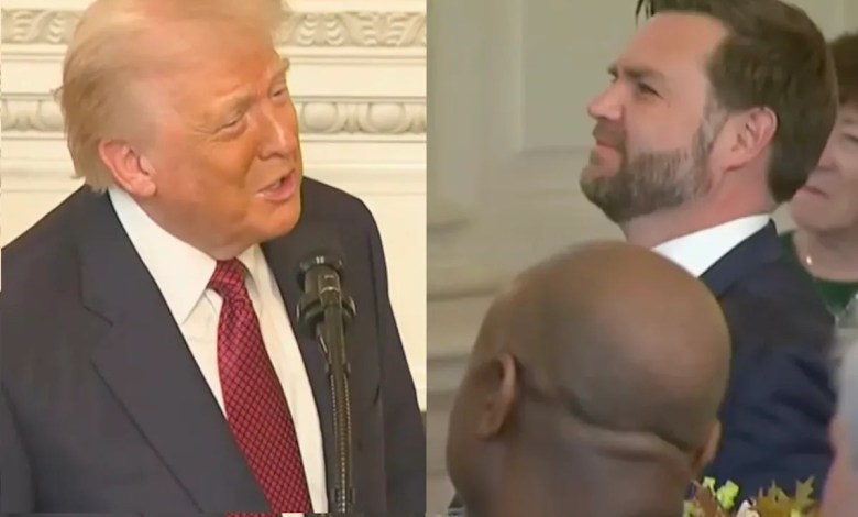 JD Vance Awkwardly Watches Trump Mock Him for ‘Butting In to Conversations’ in a Room Full of GOP Senators JD Vance Awkwardly Watches Trump Mock Him for ‘Butting In to Conversations’ in a Room Full of GOP Senators
