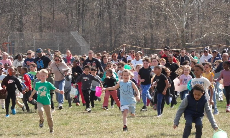 Children race to gather marshmallows dropped from a helicopter at pair of Michigan parks Children race to gather marshmallows dropped from a helicopter at pair of Michigan parks