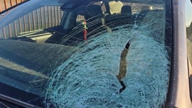 Glass impales man after frozen water balloon plummets through his windshield Glass impales man after frozen water balloon plummets through his windshield