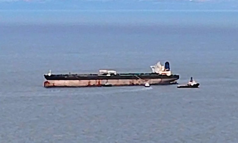 Drone footage shows captured Russian vessel anchored off the coast of Scotland Drone footage shows captured Russian vessel anchored off the coast of Scotland