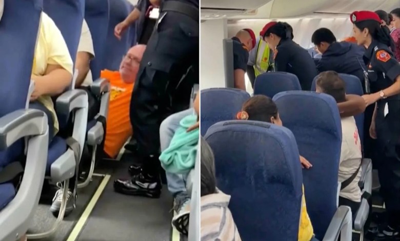 Passenger Forcibly Dragged Off Plane by Arms and Belt After Alleged Tantrum Over Changing Seats Passenger Forcibly Dragged Off Plane by Arms and Belt After Alleged Tantrum Over Changing Seats