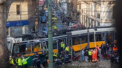 Milan tram derails and slams into a building, killing one person Milan tram derails and slams into a building, killing one person