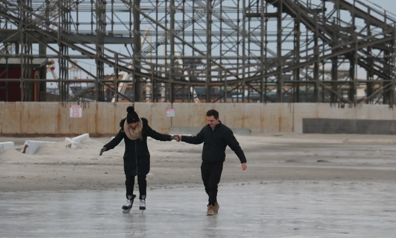 People are ice skating on the beach. That’s how freaking cold N.J. is right now. People are ice skating on the beach. That’s how freaking cold N.J. is right now.