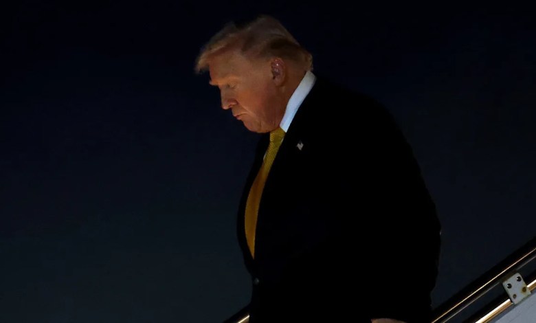 Trump, 79, Slumps Into Limo After Successfully Navigating Air Force One Steps Trump, 79, Slumps Into Limo After Successfully Navigating Air Force One Steps