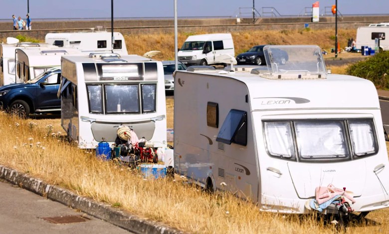 Anger at travellers taking over seaside town for fortnight Anger at travellers taking over seaside town for fortnight
