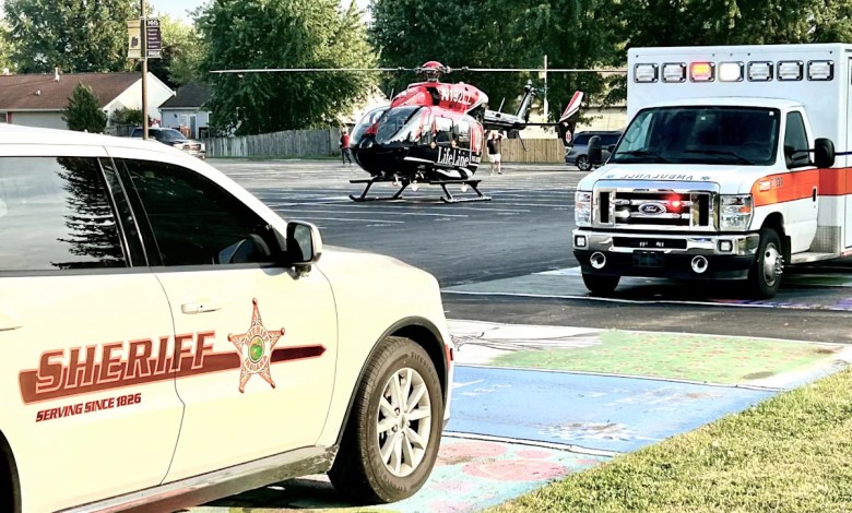 Teenage motorcyclist airlifted from high school parking lot after accident Teenage motorcyclist airlifted from high school parking lot after accident