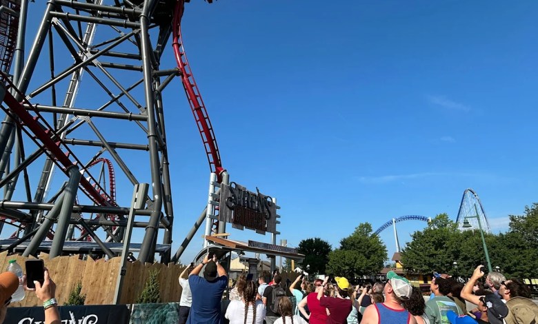 Cedar Point guests left dangling from new Siren’s Curse for about 10 minutes on Saturday Cedar Point guests left dangling from new Siren’s Curse for about 10 minutes on Saturday