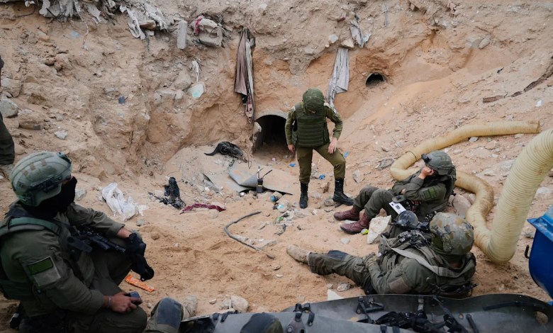 Israeli army takes journalists into a tunnel in a Gaza city it seized and largely flattened Israeli army takes journalists into a tunnel in a Gaza city it seized and largely flattened