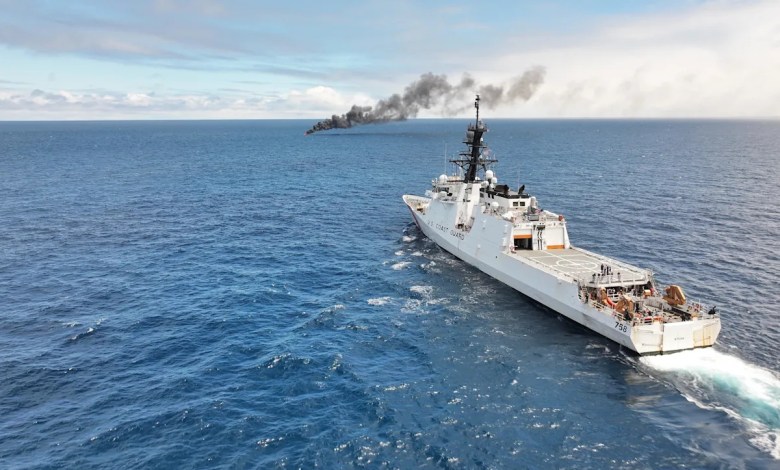 Coast Guard seizes huge haul of cocaine, releases image of burning boat Coast Guard seizes huge haul of cocaine, releases image of burning boat