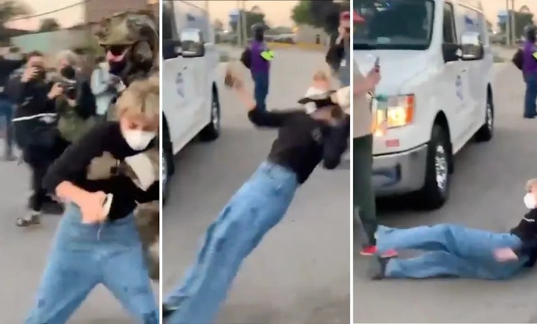 Democratic Congressional Candidate Kat Abughazaleh Slammed to the Ground by ICE Democratic Congressional Candidate Kat Abughazaleh Slammed to the Ground by ICE