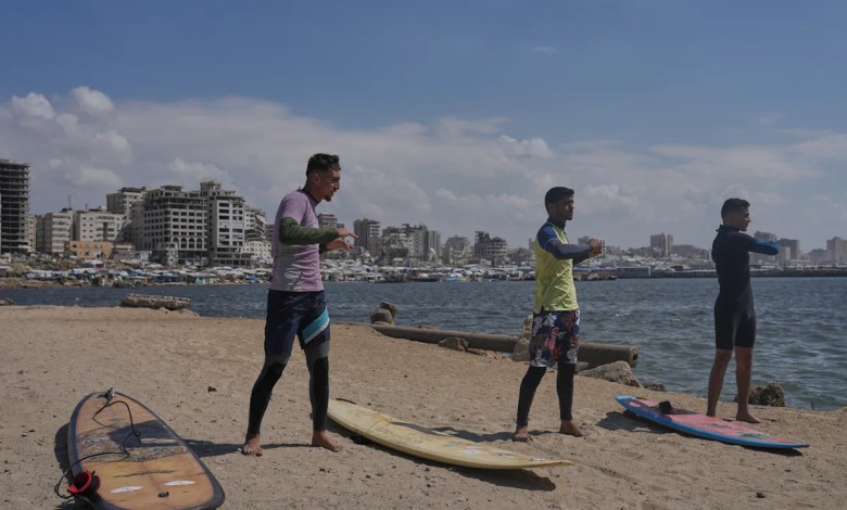 Surfers in war-torn Gaza find rare moments of joy taking to the waves Surfers in war-torn Gaza find rare moments of joy taking to the waves