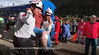 Train carrying injured after collision near Machu Picchu arrives at rendezvous point Train carrying injured after collision near Machu Picchu arrives at rendezvous point