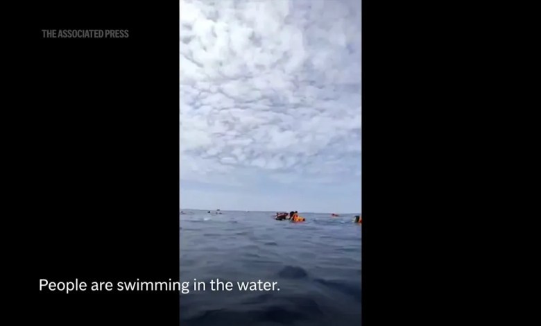 Dramatic video shows people in water after Indonesian passenger ferry catches fire at sea Dramatic video shows people in water after Indonesian passenger ferry catches fire at sea