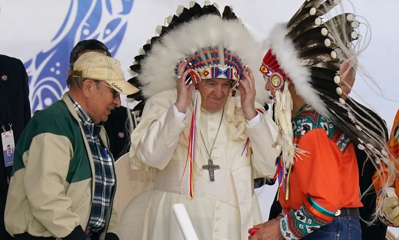 Pope returns 62 artifacts to Indigenous peoples from Canada as part of reckoning with colonial past Pope returns 62 artifacts to Indigenous peoples from Canada as part of reckoning with colonial past