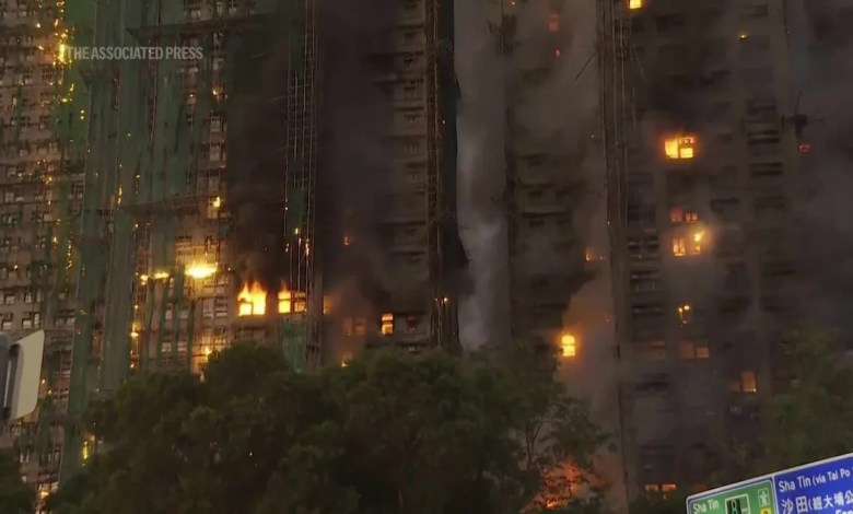 Four people killed by raging fire at high-rise Hong Kong housing complex Four people killed by raging fire at high-rise Hong Kong housing complex