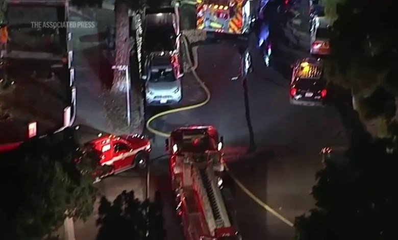 Fireworks found exploding as fire burns four Los Angeles homes Fireworks found exploding as fire burns four Los Angeles homes