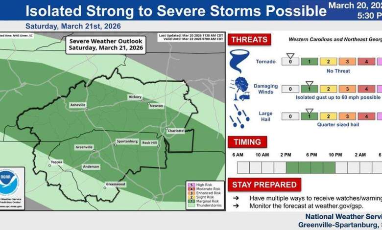 Severe storms, large hail threaten Charlotte, Upstate SC and mountains, NWS says Severe storms, large hail threaten Charlotte, Upstate SC and mountains, NWS says
