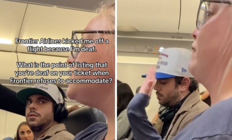 Passenger films moment Frontier Airlines removes her from flight as stories clash Passenger films moment Frontier Airlines removes her from flight as stories clash