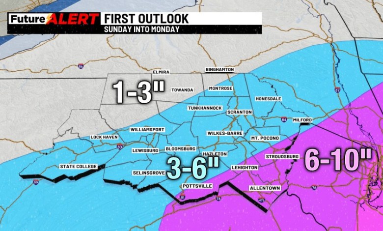 Snow expected Sunday through Monday Snow expected Sunday through Monday
