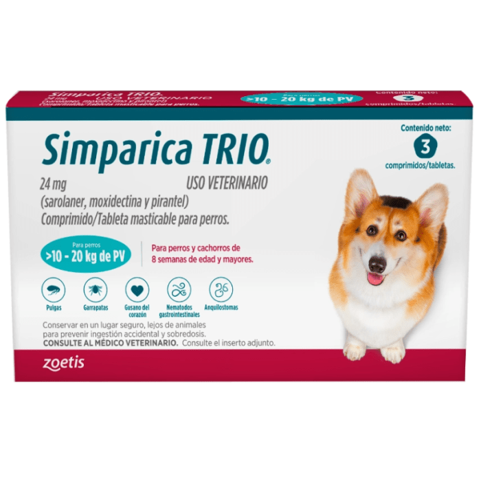 SIMPARICA TRIO 3TAB AZUL 10.1 A 20KG. SIMPARICA TRIO 3TAB AZUL 10.1 A 20KG.
