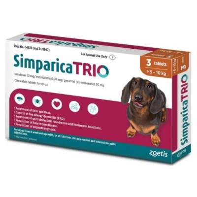 SIMPARICA TRIO 3TAB CARAMEL 5.1 A 10KG. SIMPARICA TRIO 3TAB CARAMEL 5.1 A 10KG.