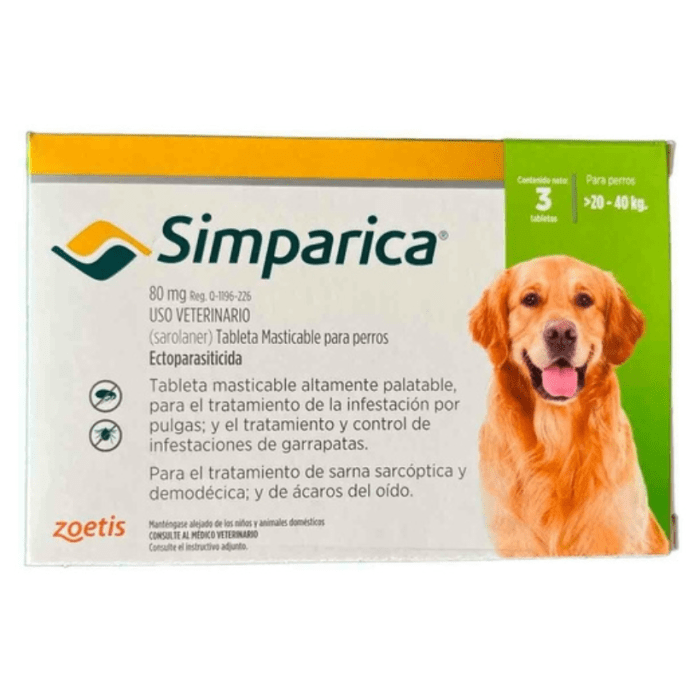 SIMPARICA TRIO 3TAB VERDE 20.1 A 40KG. SIMPARICA TRIO 3TAB VERDE 20.1 A 40KG.