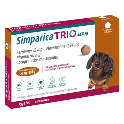 SIMPARICA TRIO 3TAB CARAMEL 5.1 A 10KG. SIMPARICA TRIO 3TAB CARAMEL 5.1 A 10KG.