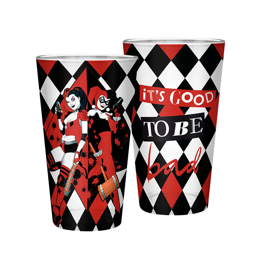 DC COMICS LARGE GLASS HARLEY QUINN