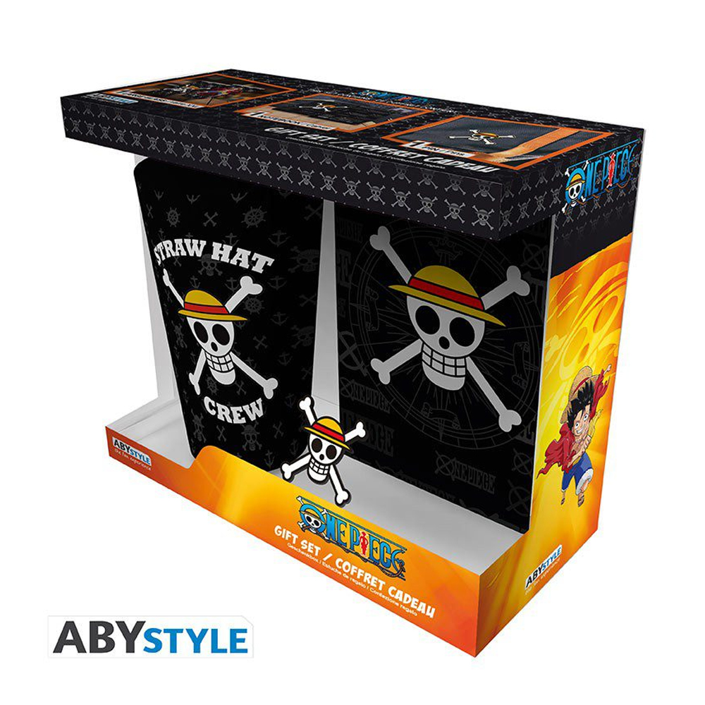 ONE PIECE XXL GLASS/PIN/POCK NOTEB-SKULL