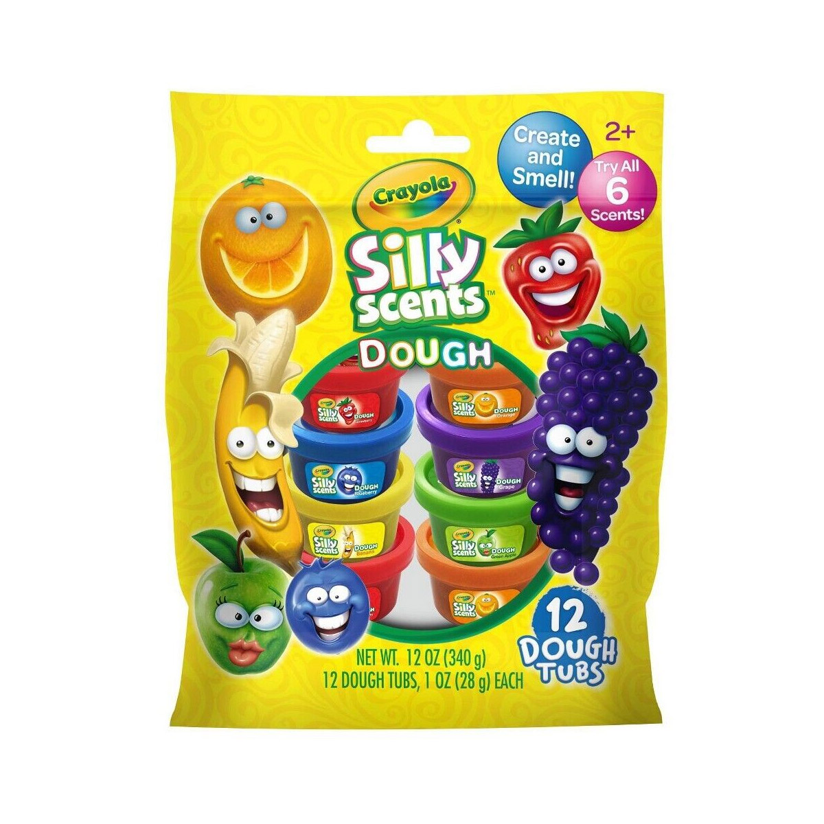CRAYOLA SILLY SCENTS 12PK X 1OZ DOUGH