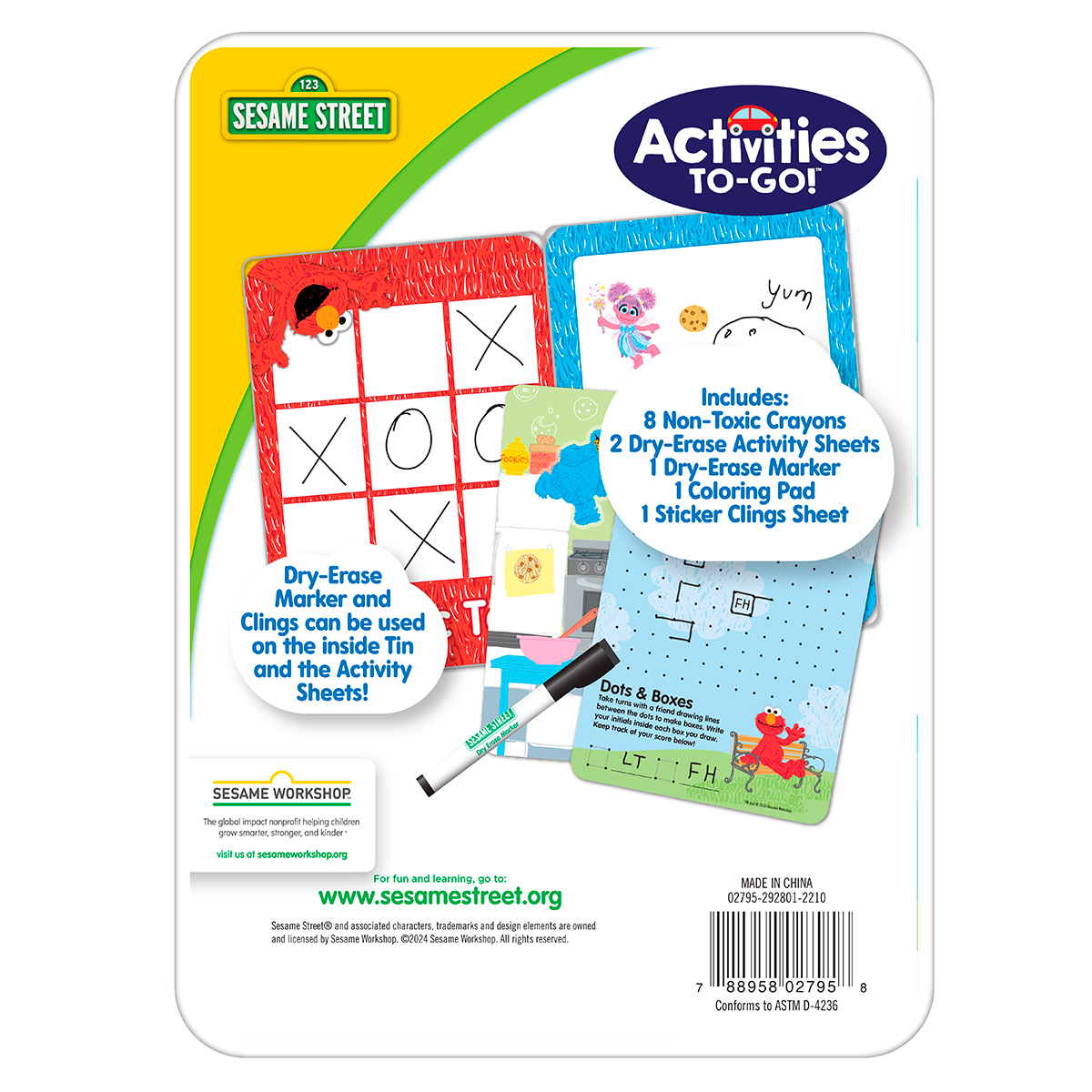 SESAME ST ACTIVITIE TO-GO TRAVEL TIN